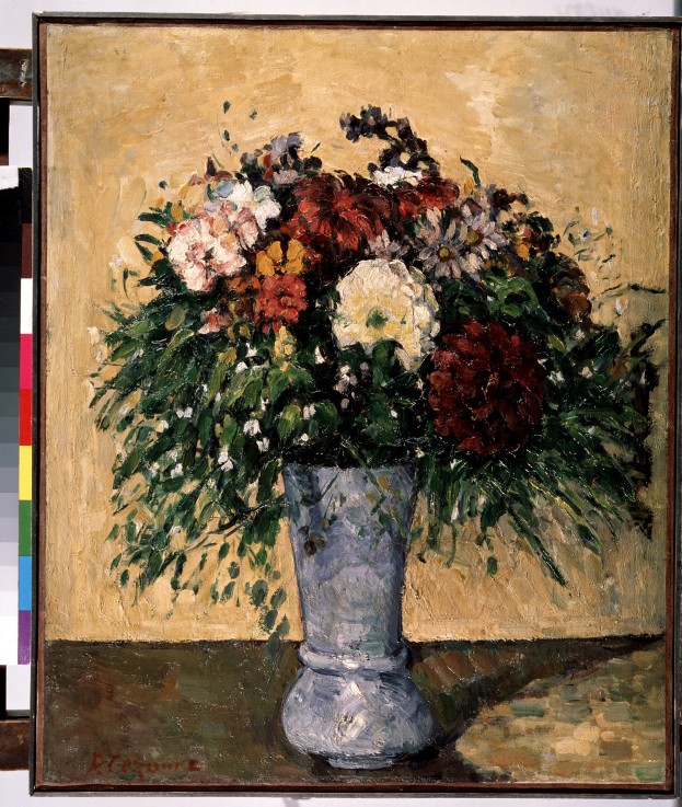 Flowers in a Blue Vase à Paul Cézanne