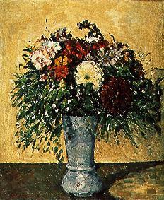 Botte de fleurs dans le vase bleu à Paul Cézanne