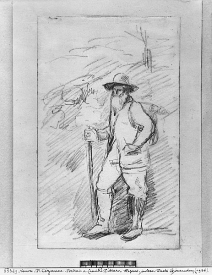 Camille Pissarro (black lead on paper) à Paul Cézanne