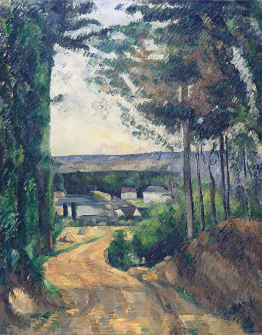 Road leading to the lake à Paul Cézanne
