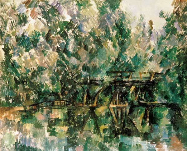 Holzsteg über einem Back à Paul Cézanne