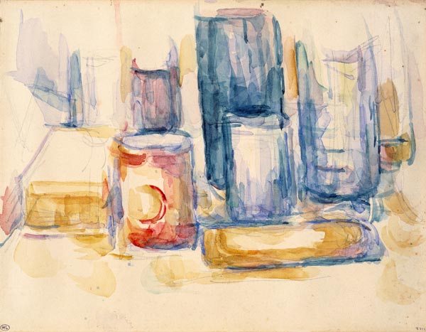 Kitchen Table with Pots ... à Paul Cézanne
