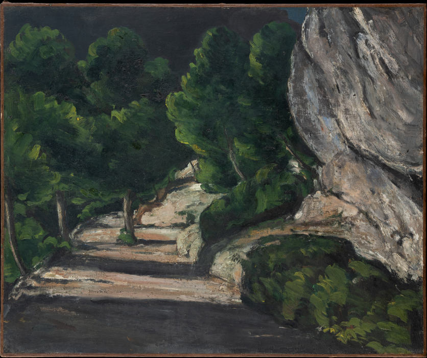 Landscape. Road with Trees in Rocky Mountains à Paul Cézanne