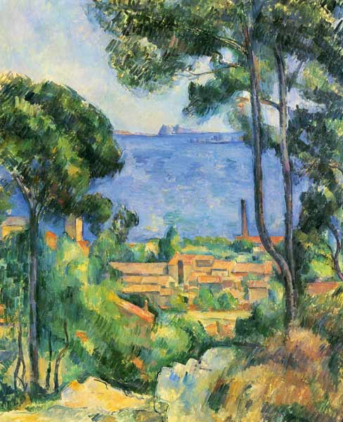 Blick auf L'Estaque und das Chateaux d'If (Das Meer bei L'Estaque) à Paul Cézanne