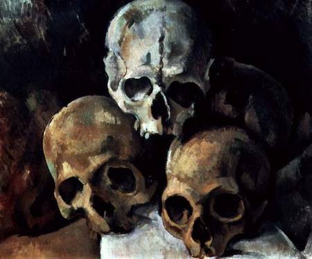 Pyramid of skulls à Paul Cézanne