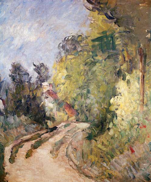 Road Turning under Trees à Paul Cézanne