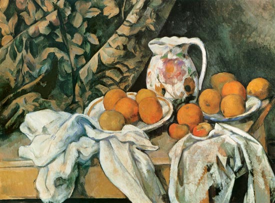 Still life with drapery à Paul Cézanne