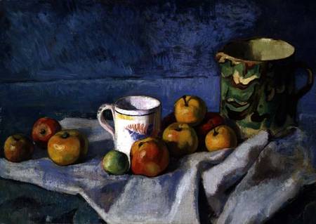 Still Life with Apples, Cup and Pitcher à Paul Cézanne