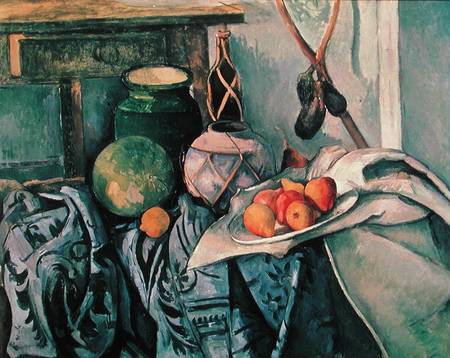 Still Life with Pitcher and Aubergines à Paul Cézanne