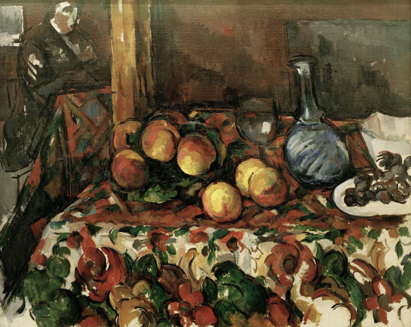 Peches, carafe... à Paul Cézanne