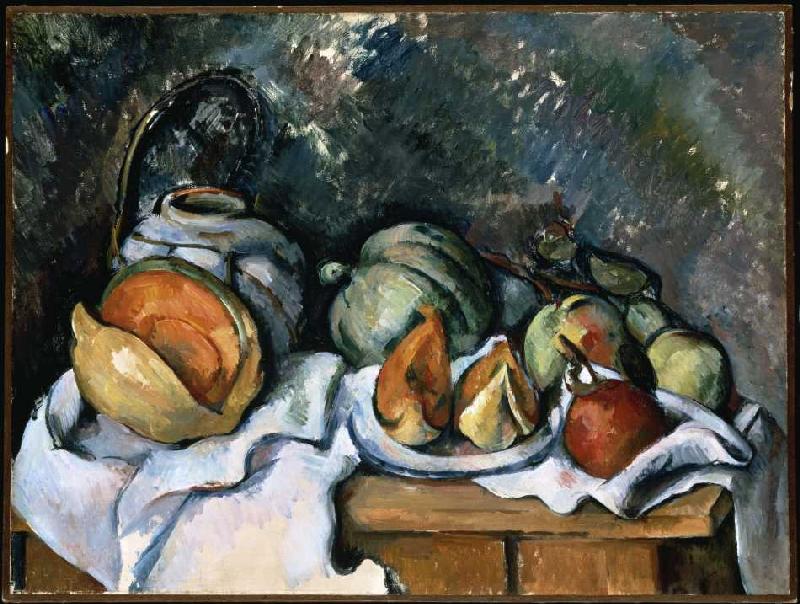 Stillleben mit Früchten und Ingwerkrug à Paul Cézanne