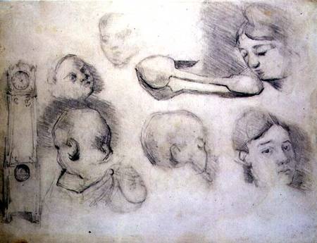 Studies of a Mother and Child à Paul Cézanne