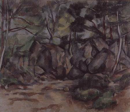 Woodland with Boulders à Paul Cézanne