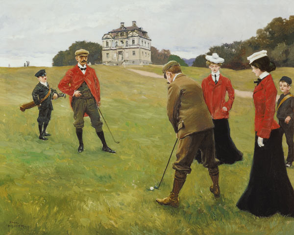 Golf Players at Copenhagen Golf Club à Paul Fischer