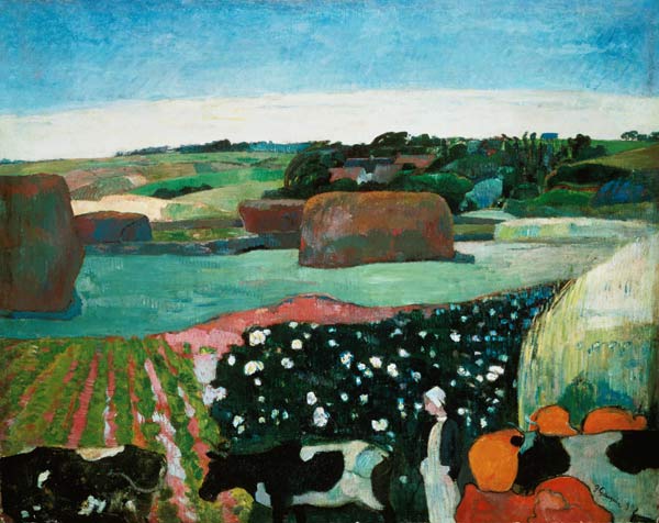 Tas de foin en Bretagne à Paul Gauguin