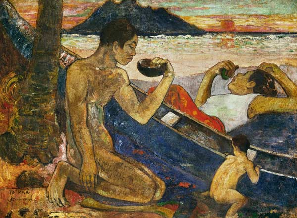 A Canoe (Tahitian Family) à Paul Gauguin