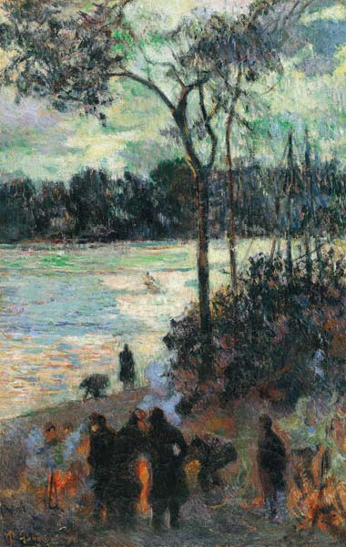The Fire at the River Bank à Paul Gauguin