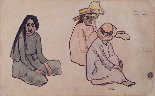 Study of Tahitians (w/c à Paul Gauguin