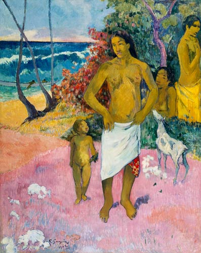 A Walk by the Sea, or Tahitian Family à Paul Gauguin