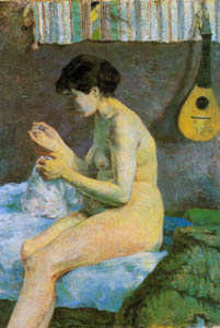 étude de nu ou Suzanne en train de coudre à Paul Gauguin