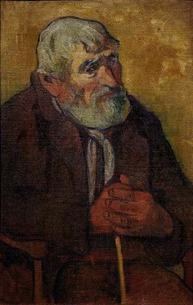 Old man with walking stick à Paul Gauguin