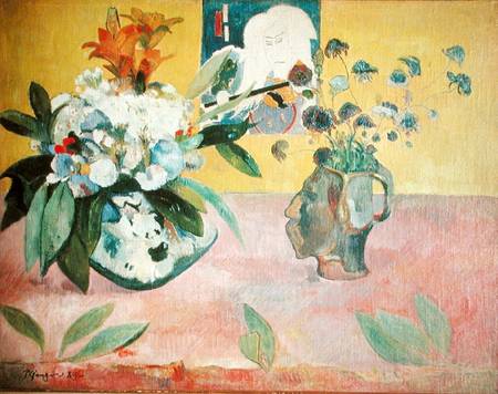 Flowers and a Japanese Print à Paul Gauguin
