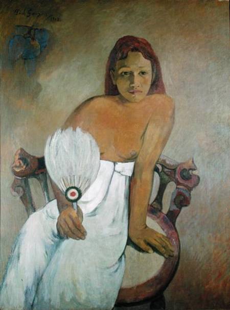 Girl with fan à Paul Gauguin