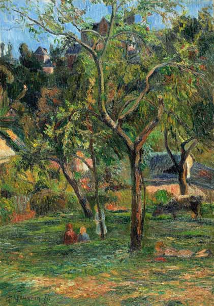 An Orchard under the Church of Bihorel à Paul Gauguin