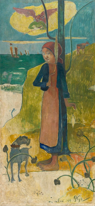 Breton Girl Spinning à Paul Gauguin