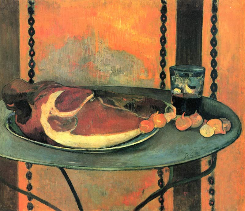 nature morte avec des jambons à Paul Gauguin