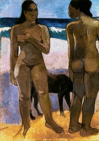 Two Tahitian Women on the Beach à Paul Gauguin