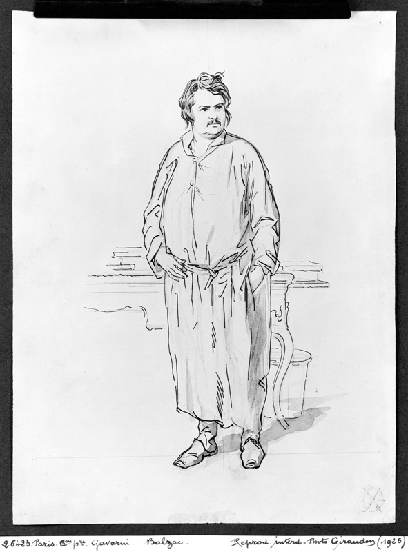 Honore de Balzac (pen & ink & wash on paper) à Paul Gavarni