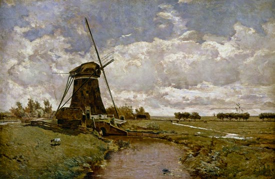 Windmill at Leidschendam à Paul Joseph Constantin Gabriel