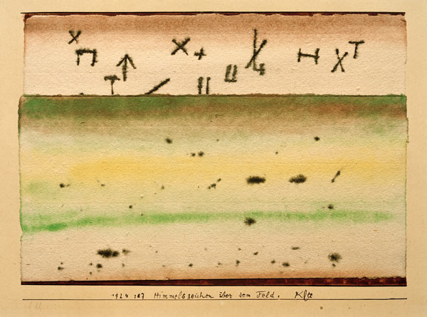 Himmelszeichen ueber dem Feld, 1924, à Paul Klee