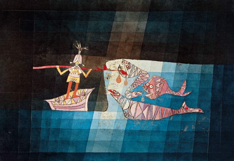 Scène de lutte bizarrement - de l'opéra fantastique des navigateurs à Paul Klee