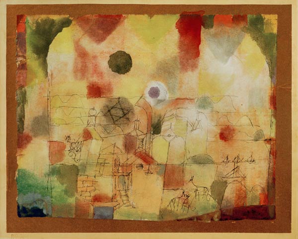 Kosmisch durchdrungene Landschaft, à Paul Klee