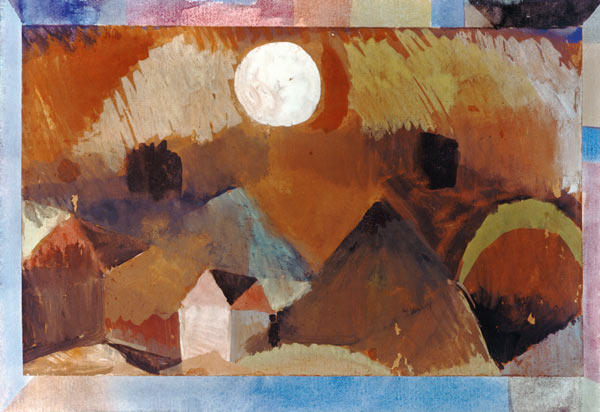 Paysage rouge avec le Gestirn blanc à Paul Klee