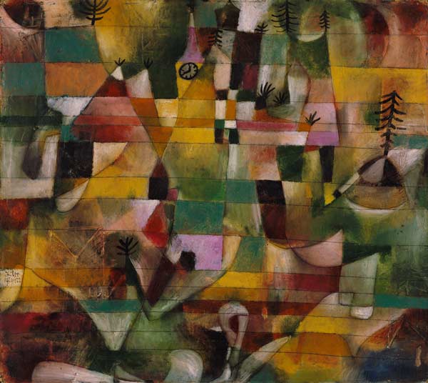 Paysage avec le clocher jaune. à Paul Klee