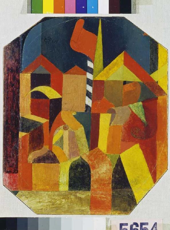 Architecture avec le drapeau rouge à Paul Klee