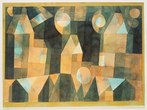 Drei Häuser an der Brücke à Paul Klee