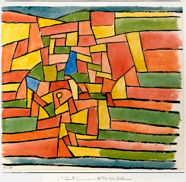 Garten am Bach, 1927. 220 (V 10). à Paul Klee