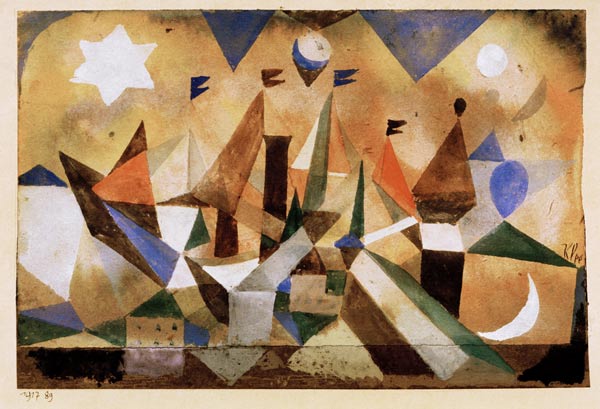 Segelschiffe, den Sturm abwartend, à Paul Klee