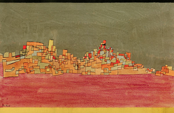Zweihuegel Stadt, 1927. à Paul Klee