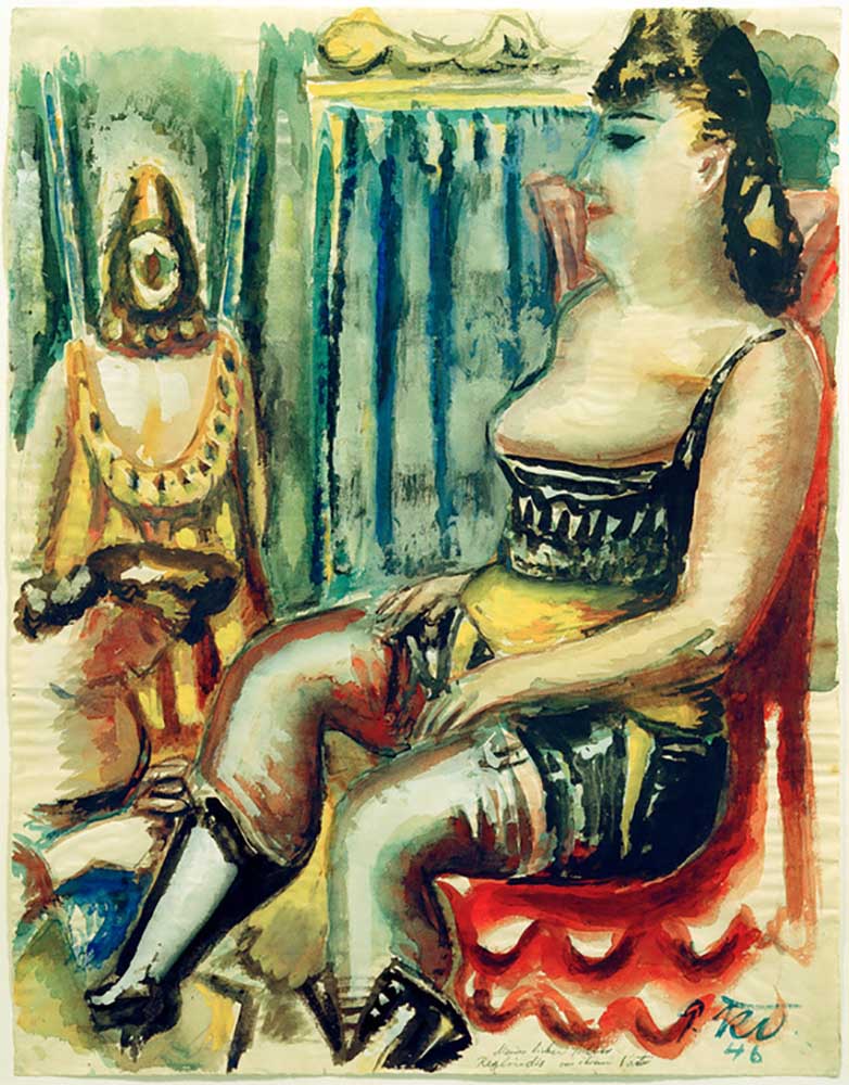 Woman with yellow garter à Paul Kleinschmidt