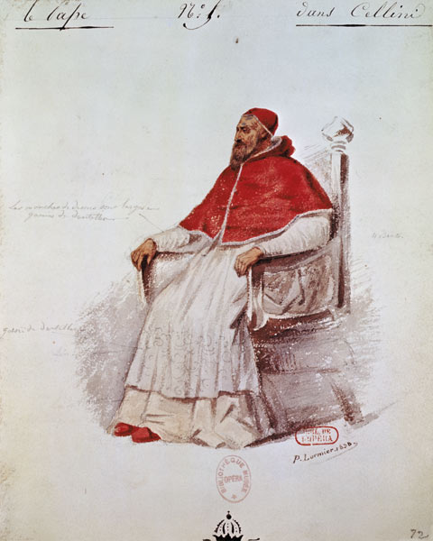 Costume design for the Pope Clement VII in 'Benvenuto Cellini' by Hector Berlioz (1803-69) à Paul Lormier