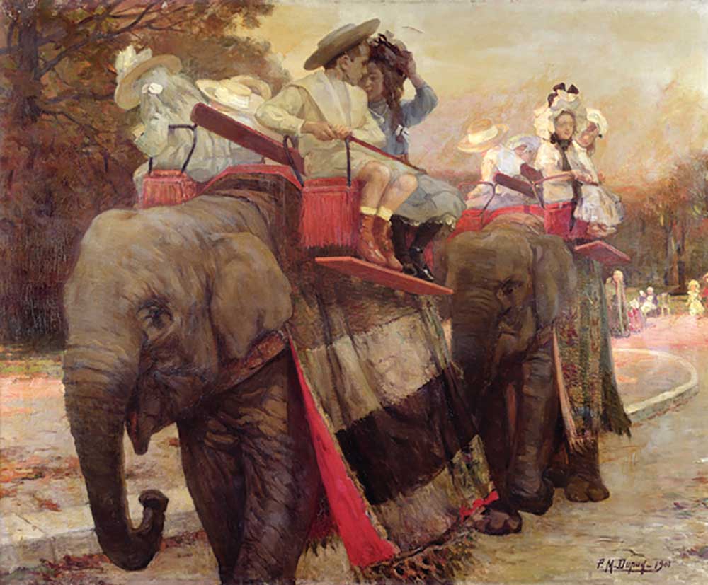 The Elephants in the Jardin dAcclimatation, 1901 à Paul Michel Dupuy