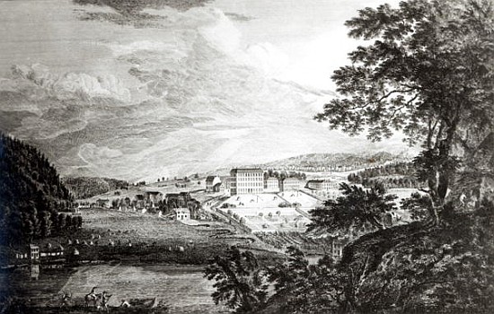 A View of Bethlem the Great Moravian Settlement in the province of Pennsylvania from ''Scenographia  à Paul Sandby