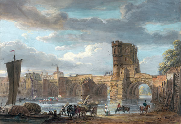 The Old Welsh Bridge, Shrewsbury  on à Paul Sandby
