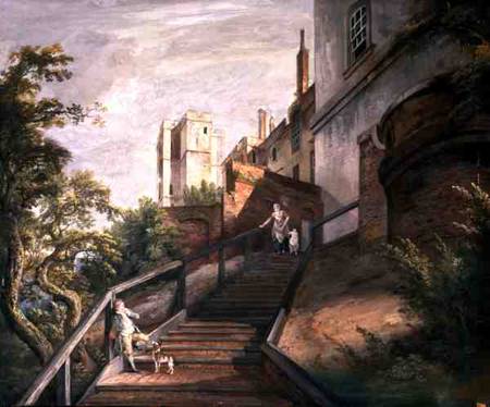 Part of the Hundred Steps and Winchester Tower, Windsor Castle à Paul Sandby