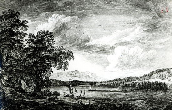 View of Hudson''s River of Pakepsey à Paul Sandby